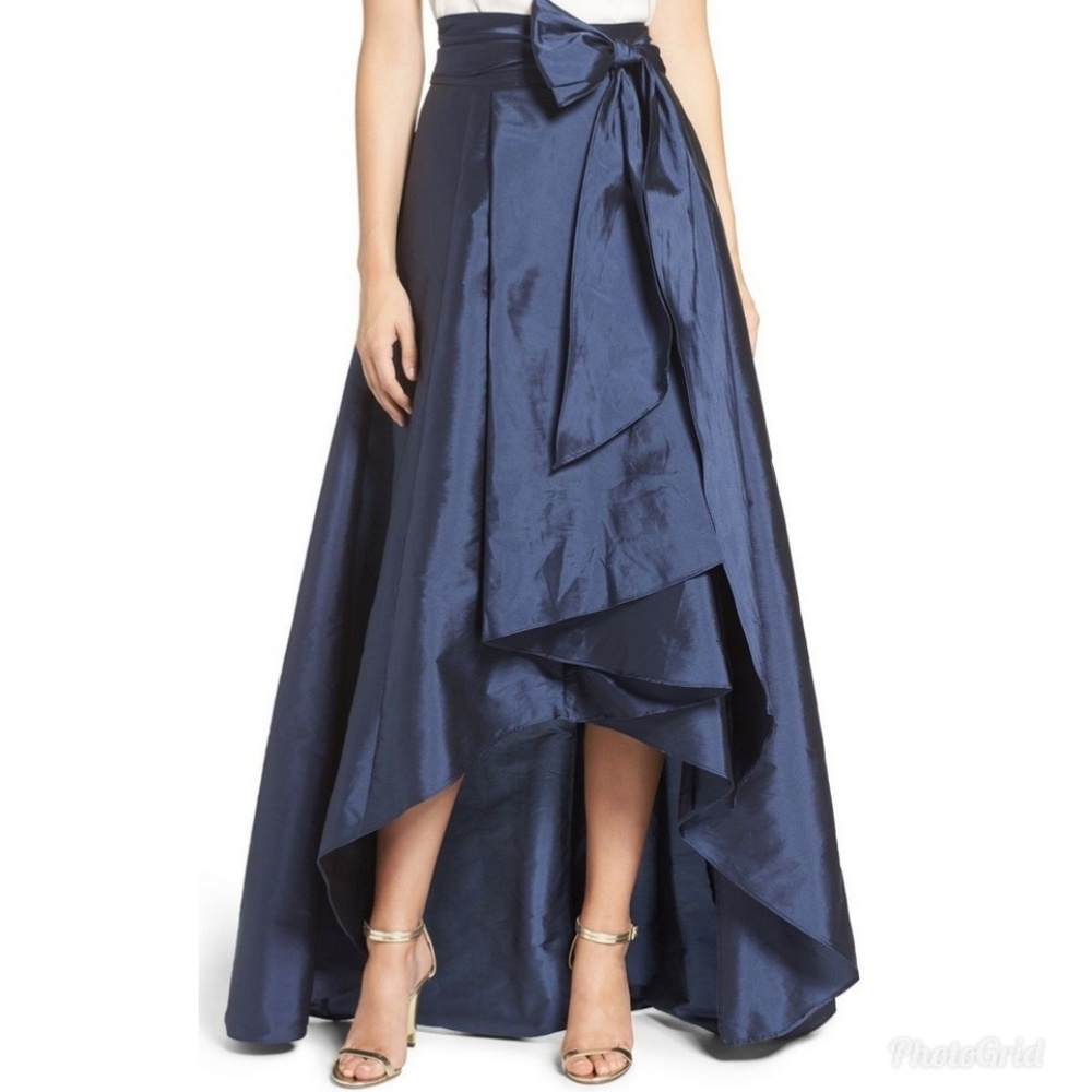 Formal Taffeta High Low Skirt with Pockets